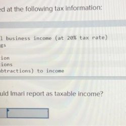 Imari brown arrived at the following tax information